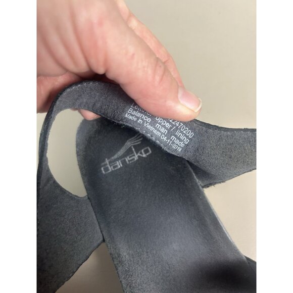 Dansko Savannah Black Leather Strappy Cork Wedge Sandals Women Size 8.5 EU 39 - Picture 11 of 11